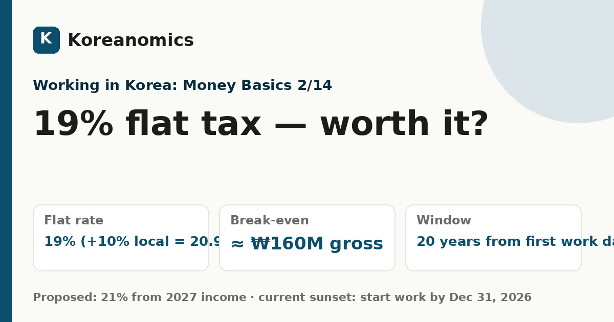19% flat tax — worth it? — Koreanomics