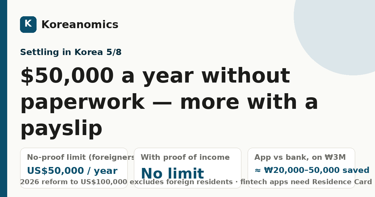 $50,000 a year without paperwork — more with a payslip — Koreanomics